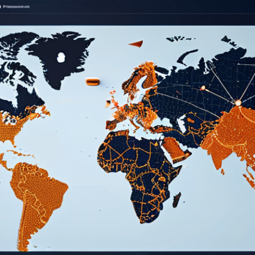 **Image Prompt:** A diverse group of people from different countries collaborating on a digital interface resembling GlobalBridge. The interface shows real-time translation and project management tools. In the background, faint blockchain symbols overlay a map of the world, symbolizing secure global collaboration. Style: Modern, vibrant, and optimistic, highlighting connectivity and technological advancement.