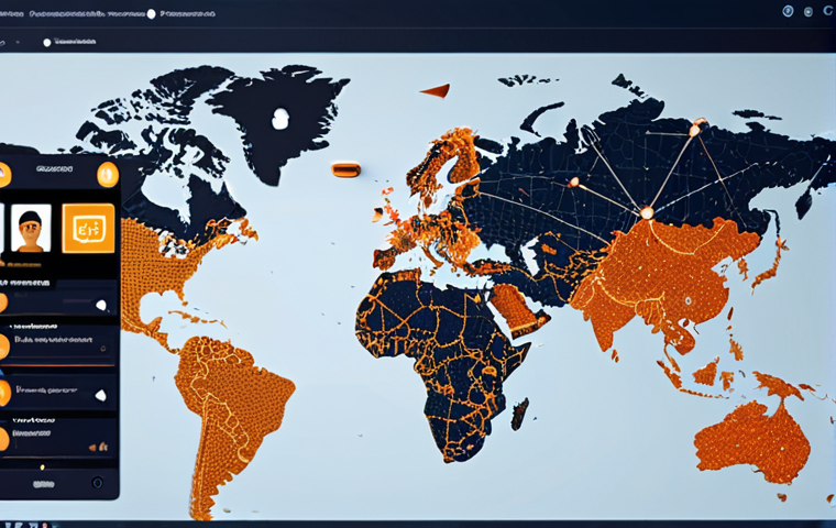 **Image Prompt:** A diverse group of people from different countries collaborating on a digital interface resembling GlobalBridge. The interface shows real-time translation and project management tools. In the background, faint blockchain symbols overlay a map of the world, symbolizing secure global collaboration. Style: Modern, vibrant, and optimistic, highlighting connectivity and technological advancement.